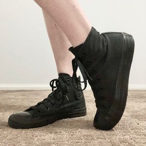 Black on black Converse High tops